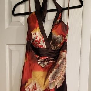 CACHE Silk Halter Dress